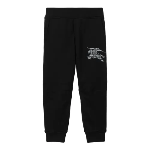 Burberry , Black Knit Logo Pants ,Black male, Sizes: