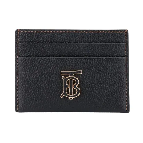 Burberry , Black Leather Card Holder Aw23 ,Black female, Sizes: ONE SIZE