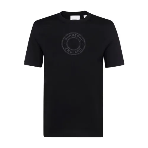 Burberry , Black Logo Print T-shirts and Polos ,Black female, Sizes: