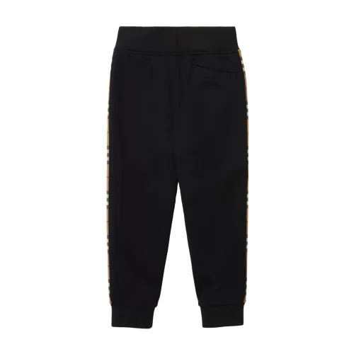 Burberry , Black Vintage Check Cotton Jogging Pants ,Black male, Sizes:
