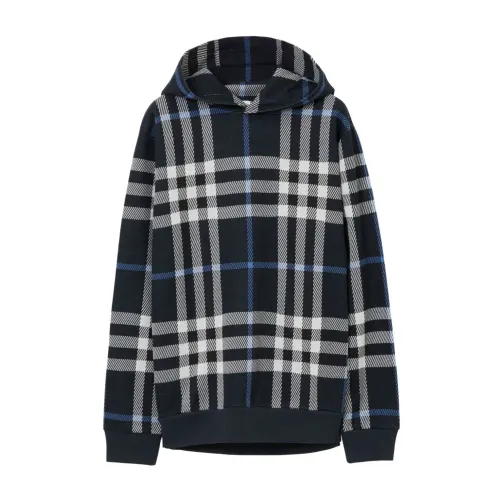 Burberry , Blue Check-Pattern Sweater ,Blue male, Sizes: