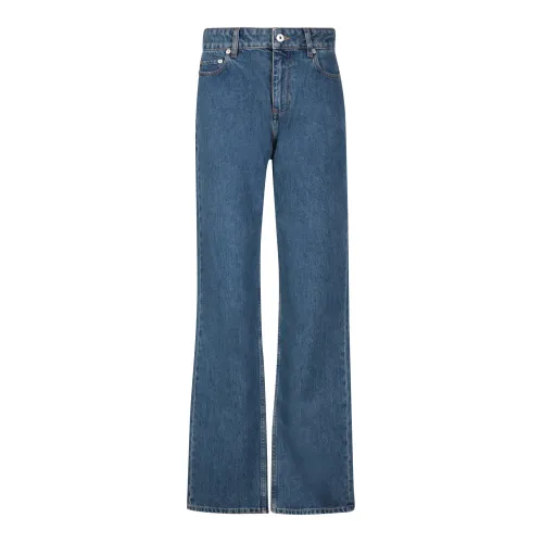 Burberry , Blue High Waist Straight Leg Cotton Pants ,Blue female, Sizes: