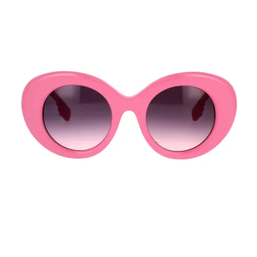Burberry , Bold Round Sunglasses with Brand Logo ,Pink female, Sizes: