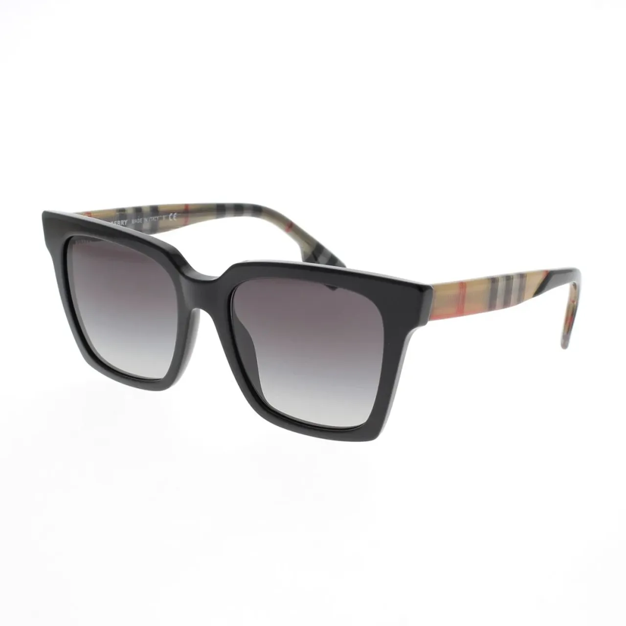 Burberry , Bold Square Sunglasses with Textured Arms ,Black female, Sizes: