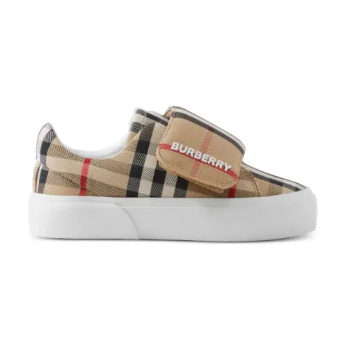 Burberry , Boys` Canvas James Sneakers ,Beige male, Sizes: