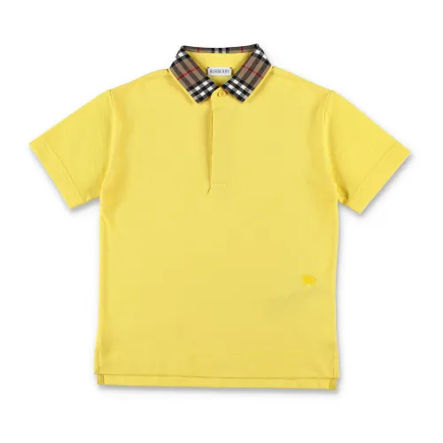 Burberry , Boy's Clothing T-Shirts & Polos Gorse Yellow Ss24 ,Yellow male, Sizes: