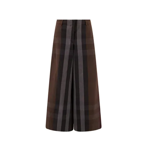 Burberry , Brown High Waist Trousers ,Brown female, Sizes: