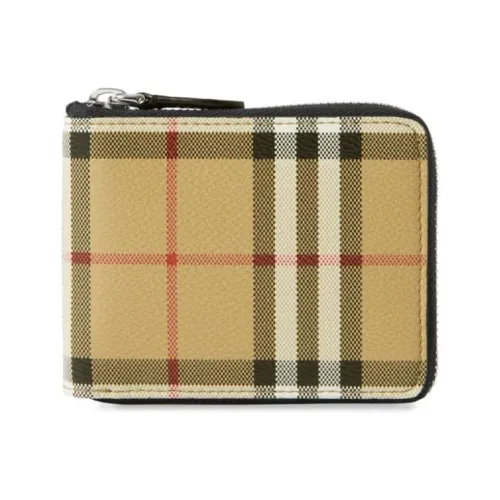 Burberry , Canvas Check Wallet with Leather Interior ,Beige male, Sizes: ONE SIZE