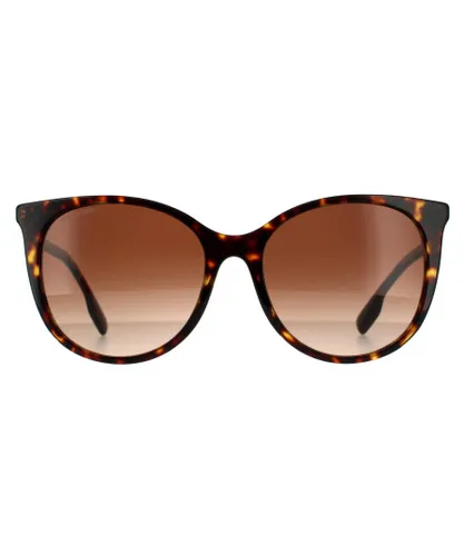 Burberry Cat Eye Womens Dark Havana Brown Gradient Sunglasses - One