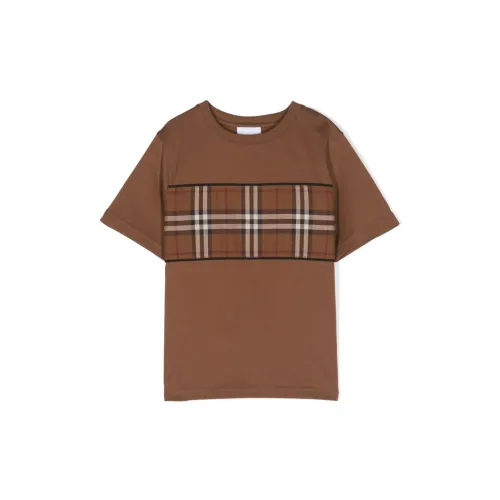 Burberry , Cedar Check T-shirts and Polos ,Brown male, Sizes: