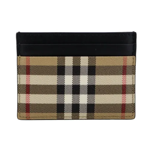 Burberry , Check Coated Canvas Card Holder ,Beige male, Sizes: ONE SIZE