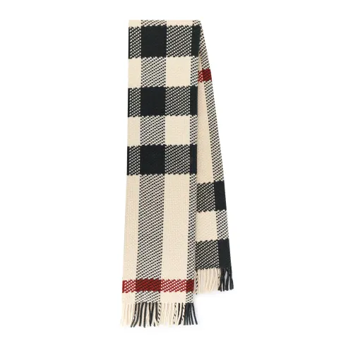 Burberry , Check Motif Wool Scarf ,Beige male, Sizes: ONE