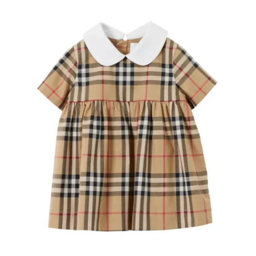 Burberry , Check Pattern Cotton Kids Dress ,Beige male, Sizes:
