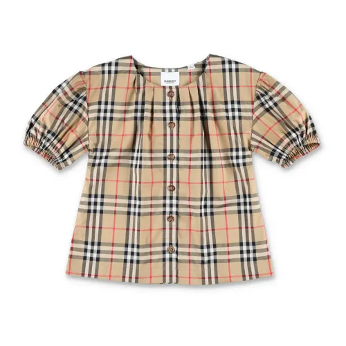 Burberry , Check Twill Blouse ,Beige female, Sizes: