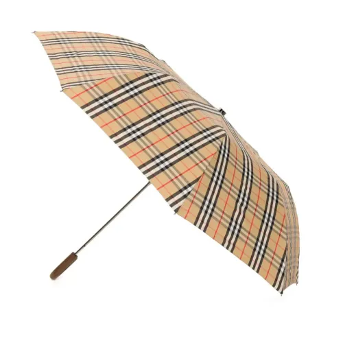 Burberry , Check Umbrella with Coordinating Cover ,Beige female, Sizes: ONE SIZE
