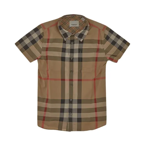 Burberry , Classic Checked Shirt ,Beige unisex, Sizes: