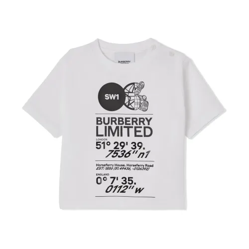 Burberry , Classic Cotton T-Shirt for Boys ,White male, Sizes: