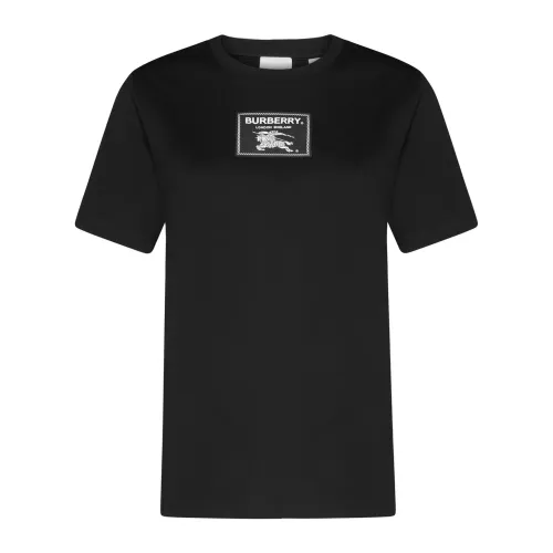 Burberry , Classic Nero Cotton T-Shirt ,Black female, Sizes:
