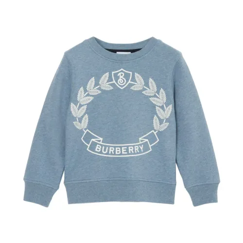 Burberry , Crest Embroidered Sweaters ,Blue male, Sizes: