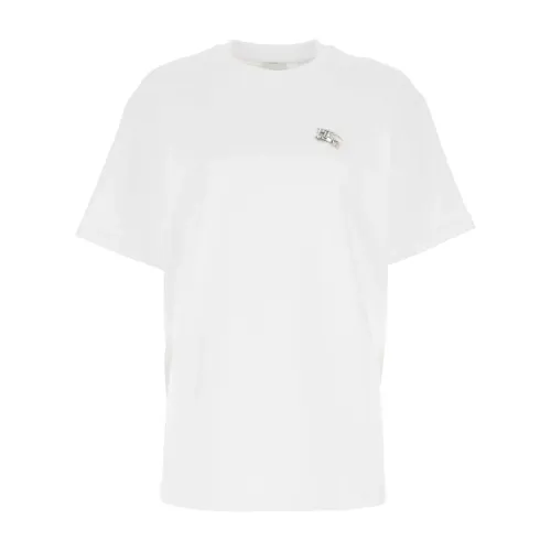 Burberry , Crystal Application T-Shirt ,White female, Sizes: