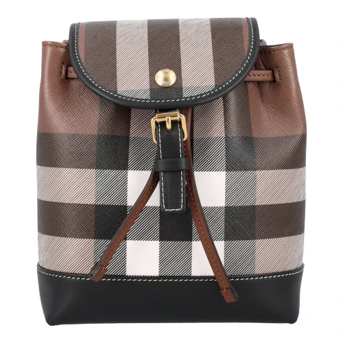 Burberry , Dark Birch Brown Check Micro Backpack ,Multicolor female, Sizes: ONE SIZE