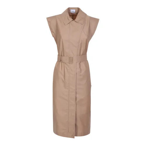 Burberry , Elegant Beige Dress with Classic Collar ,Beige female, Sizes: