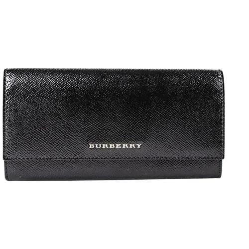 Burberry , Elegant Black Leather Wallet/Card Holder ,Black female, Sizes: ONE SIZE