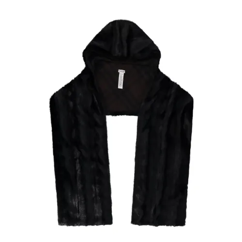Burberry , Faux Fur Hooded Scarf ,Black male, Sizes: ONE