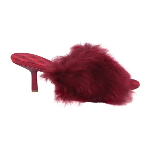 Burberry , Fur Mules for Women ,Red female, Sizes: