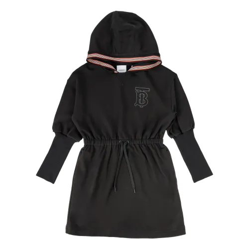 Burberry , Girl Dress - Regular Fit - 100% Cotton ,Black female, Sizes: