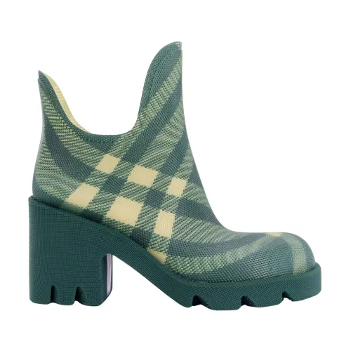 Burberry , Green Check Ankle Boots ,Green female, Sizes: