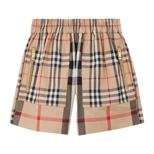 Burberry , Grey Vintage Check Patchwork Shorts ,Gray male, Sizes: