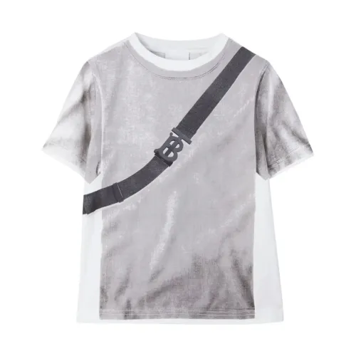 Burberry , Kids Graphic Print T-shirts and Polos ,Gray male, Sizes: