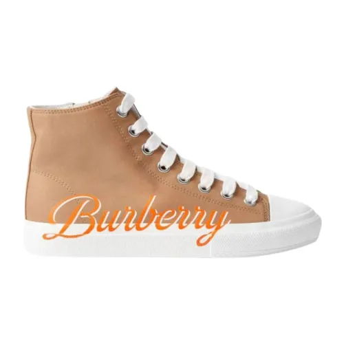 Burberry , Kids High-Top Sneakers in Beige ,Beige unisex, Sizes: