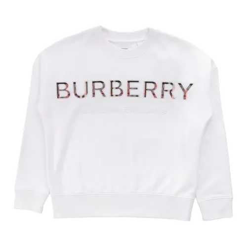 Burberry , Kids Sweatshirt - Regular Fit - 100% Cotton ,White male, Sizes: