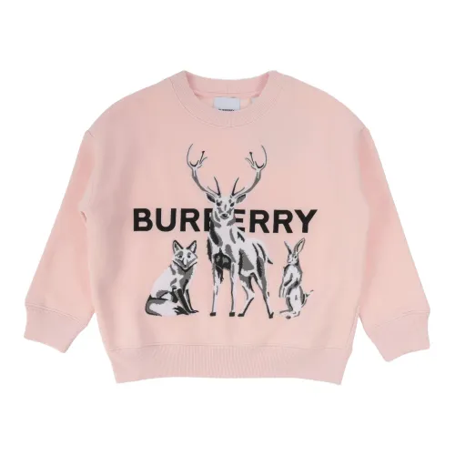 Burberry , Kids Sweatshirt - Regular Fit - Pink ,Pink female, Sizes: