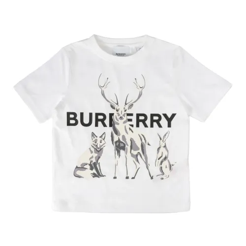 Burberry , Kids T-Shirt - Regular Fit - White ,White female, Sizes: