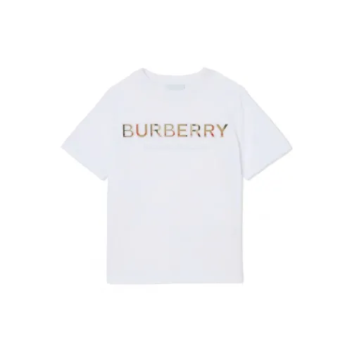 Burberry , Kids T-Shirt - Regular Fit - White ,White male, Sizes: