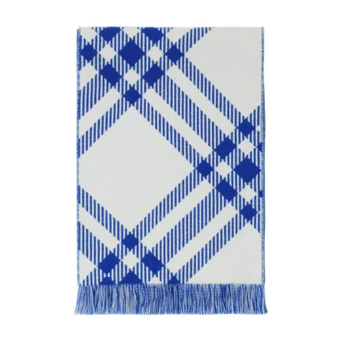 Burberry , Kids Wool Check Scarf ,Blue unisex, Sizes: ONE
