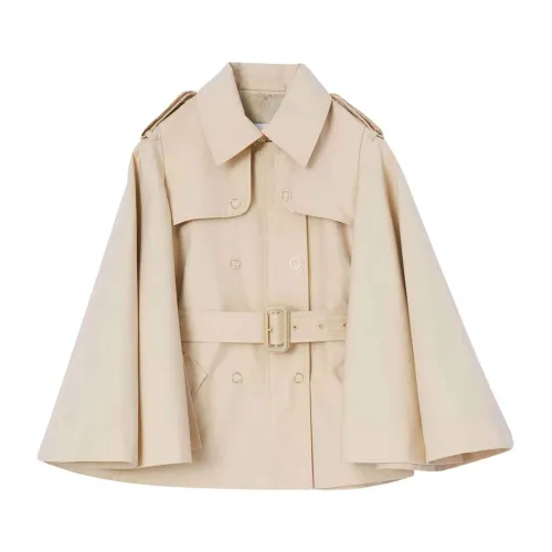 Burberry , Light Jacket with Bell Sleeves and Double Breasted Closure ,Beige female, Sizes:
