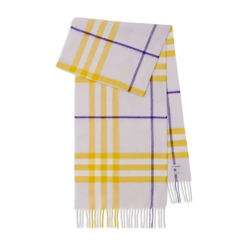 Burberry , Lilac Checked Cashmere Scarf ,Multicolor female, Sizes: ONE