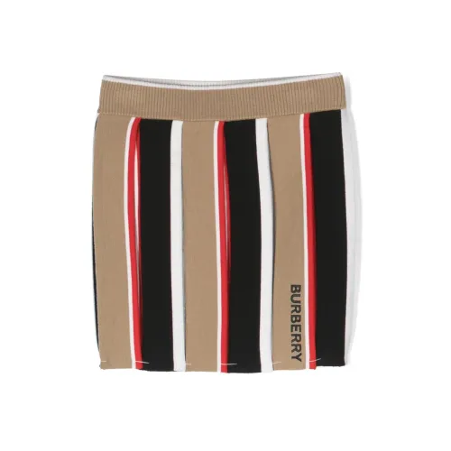 Burberry , Logo-Embroidered Box-Pleat Miniskirt ,Beige female, Sizes: