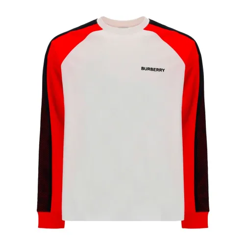Burberry , Logo Long Sleeved T-Shirt for Men ,White male, Sizes: