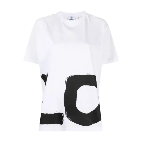 Burberry , Love Print Two-Tone T-Shirt ,White female, Sizes: