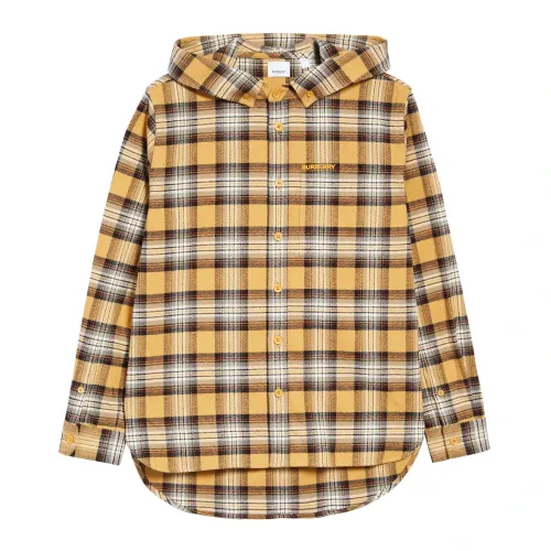 Burberry , Luxury Cotton Long Sleeve Shirt ,Beige male, Sizes: