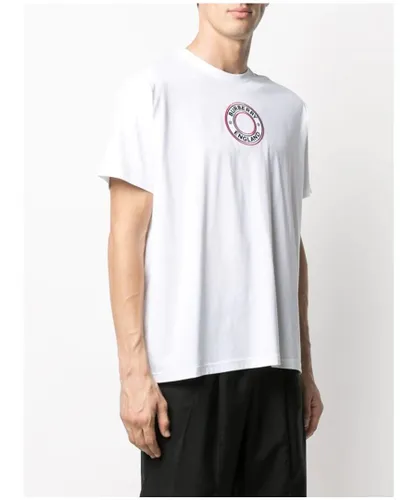 Burberry Mens Archway Embroidery Circle Logo T-shirt in White Cotton