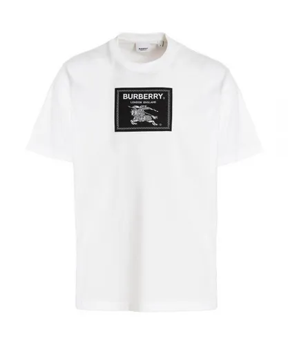 Burberry Mens Box Logo White T-Shirt