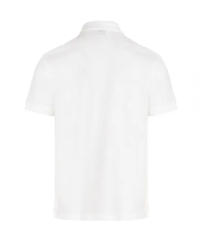 Burberry Mens Branded Circle Logo White Polo Shirt