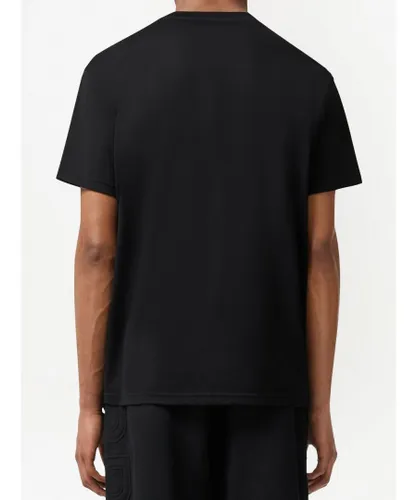 Burberry Mens Logo Applique Short-sleeve Black T-shirt Cotton