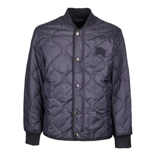 Burberry , Navy Blue Quilted Jacket ,Blue male, Sizes: